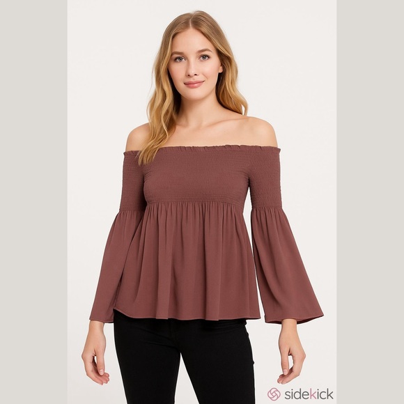 Mauve Off-Shoulder Top - Picture 2 of 2